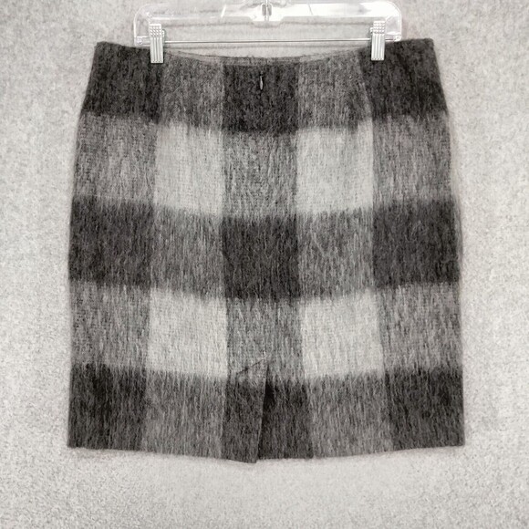 Talbots Petites Sweater Skirt Womens Sz 14 P Wool Alpaca Buffalo Plaid Back Zip - Picture 7 of 10